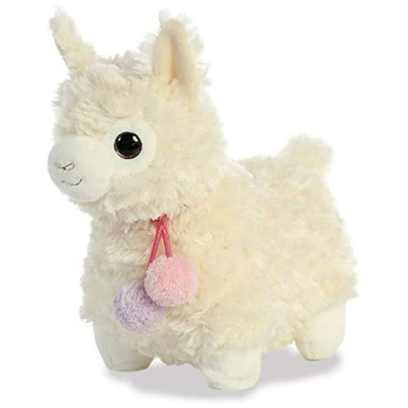 Aurora 11 in. Playful Llama Drama Coconut Imaginative Adventures Huggable Cuteness Stuffed Animal Plush Toy, White