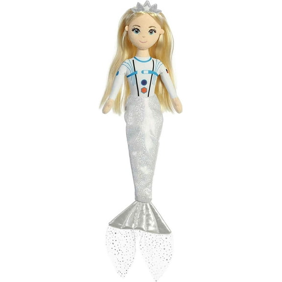 Aurora 33333 18 in. Enchanting Sea Sparkles Space Sparkles Nova Imaginative Play Magical Companions Stuffed Animal Plush Toy, White