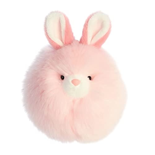 Aurora 5 in. Vibrant Spring Bunny Puff Decorative Charm Endless Fun Stuffed Animal Plush Toy, Pink