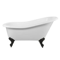 Aurora 54 Inch Acrylic Slipper Clawfoot Tub - No Faucet Drillings - Imperial Ball & Claw Feet