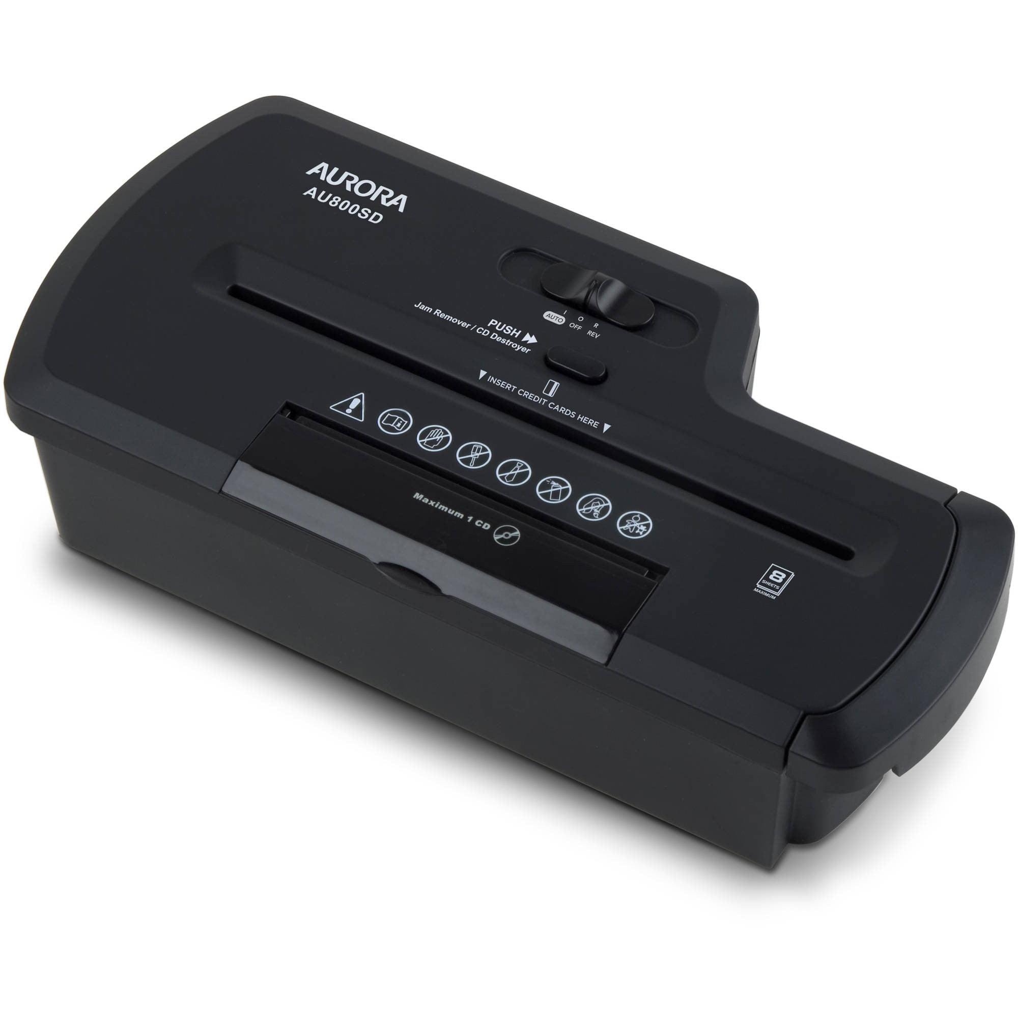 Aurora 8-Sheet Strip-cut Paper Shredder, CD Destro