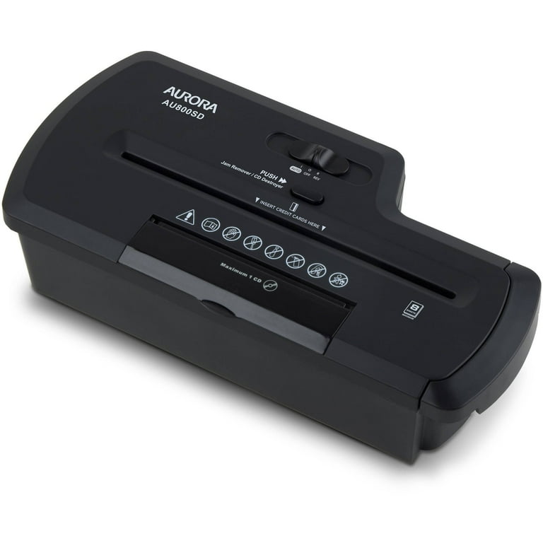 Aurora 8-Sheet Strip-cut Paper Shredder, CD Destroyer