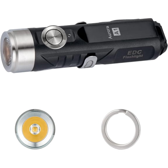 Aurora A1-G4 Keychain Flashlight,USB C Rechargeable Flashlights Mini Size, 5000K Natural White, Max 420 Lumens Small EDC Flashlight, 5 Mode Easy Use, Perfect for Walking, Camping, Emergency.