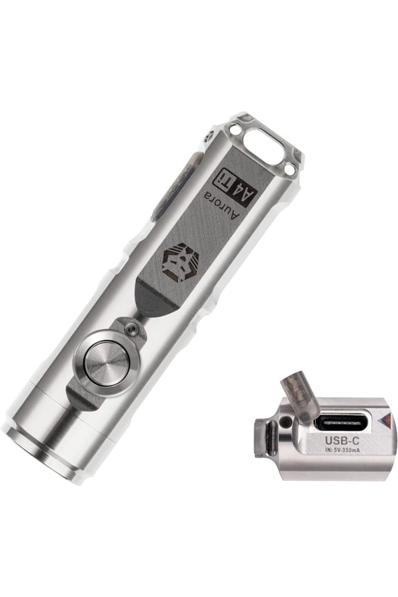 Aurora A4 EDC Keychain Flashlight - Upgraded 4th Gen, USB C Rechargeable, Titanium 650 Lumens Super Bright Handheld Light, Five Lighting Modes, Mini for Everyday Carry