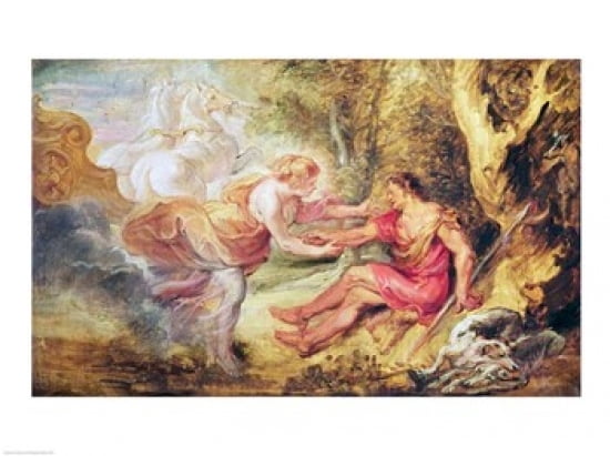 Aurora Abducting Cephalus 1636 Canvas Art - Peter Paul Rubens (36 x 24)