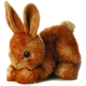 Aurora Adorable Mini Flopsie Bitty Bunny Stuffed Animal - Playful Ease - Timeless Companions - Brown 8 Inches