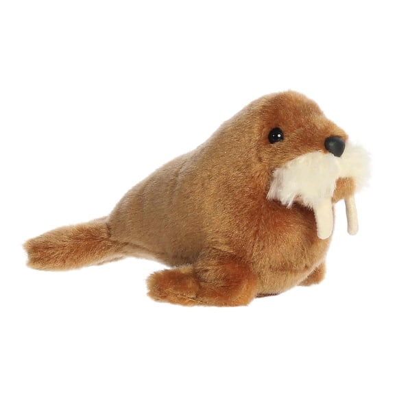 Aurora Adorable Shoulderkins Waffle Walrus Stuffed Animal - Fun Buddy That Can Go Everywhere with You - Perfect for Kids 3+ Years and Costumes - Brown 6.5 Inches