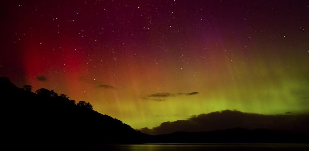 Aurora Australis Stewart Island New Zealand Canvas Art - Nicola M Mora Design Pics (44 x 20)