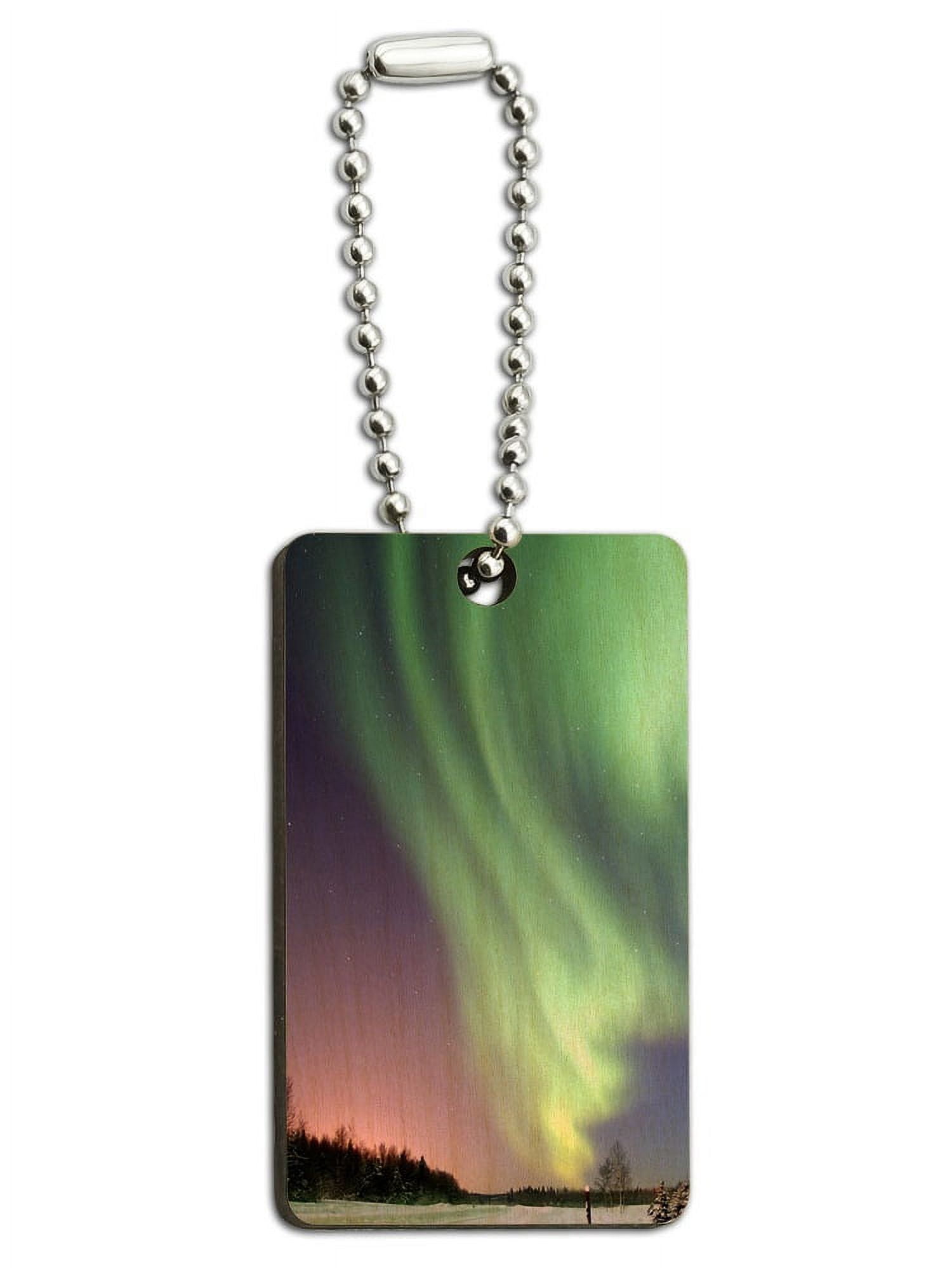 Aurora Borealis Alaska Sky Wood Rectangle Key Chain - Walmart.com