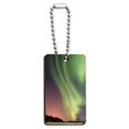 thumbnail image 1 of Aurora Borealis Alaska Sky Wood Rectangle Key Chain, 1 of 1