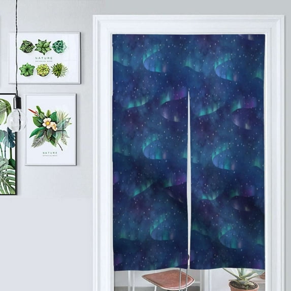 Aurora Borealis Art Door Curtain Nordic Living Room DoorCurtain Porch Partition Curtain Kitchen Rative Half Curtain