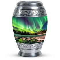 Aurora Borealis Cremation Urn For Human Ashes, Urns For Human Ashes Adult Male, Urns For Human Ashes Adult Male Dad, Burial Urns For Adult Human Ashes, Metal Urn, Decorative Urns For Mom Ashes 10inch