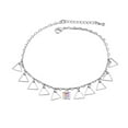 thumbnail image 1 of Aurora Borealis Cube Triangle Swarovski Crystal Anklet, 1 of 1