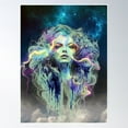 thumbnail image 1 of Aurora Borealis Goddess Poster Wall Art, Modern Wall Decor, 8x12 UNFRAMED, 1 of 3