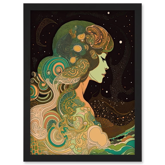 Aurora Borealis Modern Concept Art Illustration Artwork Framed Wall Art Print A4