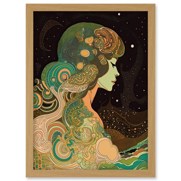 Aurora Borealis Modern Concept Art Illustration Artwork Framed Wall Art Print A4