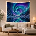 thumbnail image 1 of Aurora Borealis Over Mountain Lake, Cosmic Tranquil Celestial for Nature Lovers, Celestial Wall Art Housewarming Gift Tapestry Wall Hanging for Bedroom, Living Room, 1 of 7