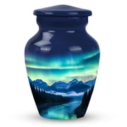 Aurora Borealis Over Mountain River, Cremation Keepsake Funeral Urn For Ashes, Decorative Urn, Urn Keepsakes For Ashes, Small Keepsake Urns For Ashes 3
