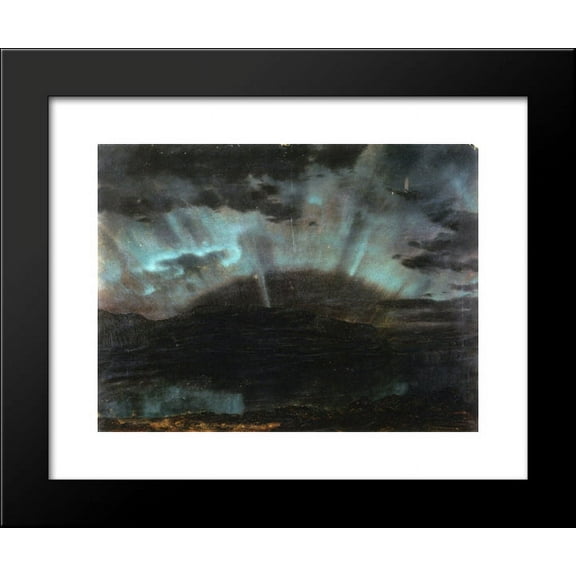 Aurora Borealis, Mt Desert Island, from Bar Harbor, Maine 20x24 Framed Art Print by Frederic Edwin Church