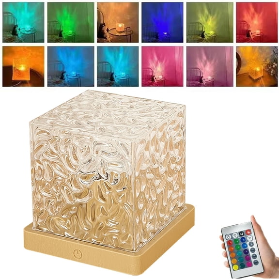 Aurora Borealis Night Light Projector, 16-Color Rotating Magic Cube Ocean Lamp for Calming Bedroom Decor, Relaxing Ambiance and Better Sleep