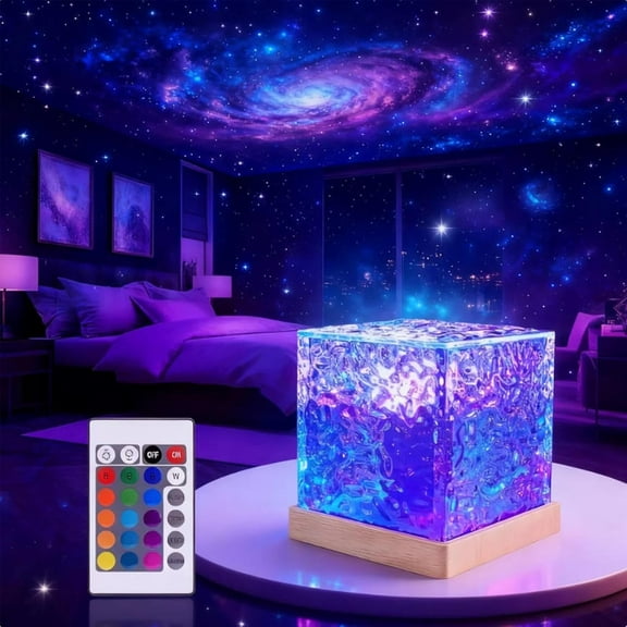 Aurora Borealis Night Light Projector,Aurora Dreamscape Projector,Northern Lights Projectors,16 Colors Water Ripple Night Light with Remote Control,for Christmas Party Bed Room