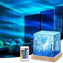 Aurora Borealis Night Light Projector, Rechargeable Northern Lights Projector with 16 Colors & Remote Control, Galaxy Lamp with Water Ripple Effects