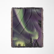 Aurora Borealis, Northern Lights, Near Fairbanks, Alaska, Woven Blanket