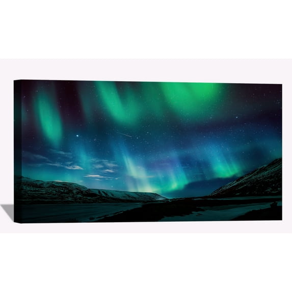 Aurora Borealis Northern Lights Wall Art Aurora Borealis Picture Canvas Art Northern Lights Framed Painting Wall Decor For Home Office Bedroom Livingroom Reeady to Hang