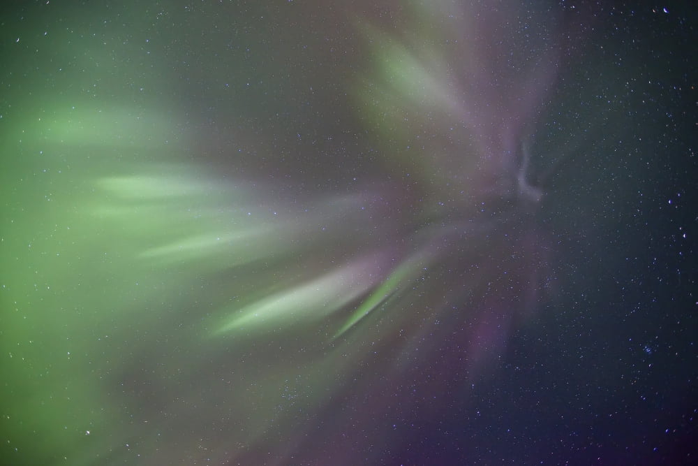 Aurora Borealis Or Northern Lights Above Whitehorse Yukon Canvas Art - Robert Postma Design Pics (34 x 22)