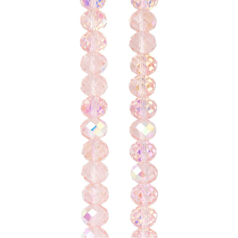 Aurora Borealis Pink Glass Faceted Rondelle Beads, 10mm by Bead Landing | 10mm x 8mm | Michaels