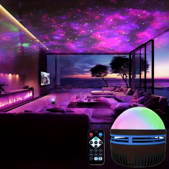 Aurora Borealis Starry Sky Projector, 7-color LED Nebula Light, Suitable for Bedroom Ceilings, Camping, Wedding Decorations, Valentine's Day gifts (Including Remote Control and Data Cable)