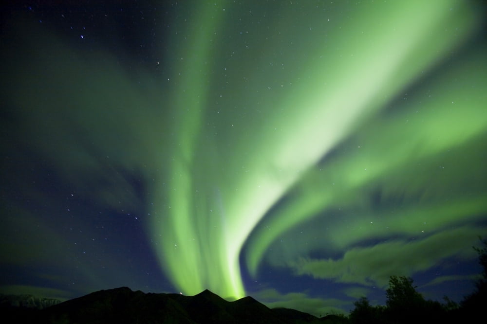 Aurora Borealis Tombstone Territorial Park Yukon Canvas Art - John Sylvester  Design Pics (34 x 22)