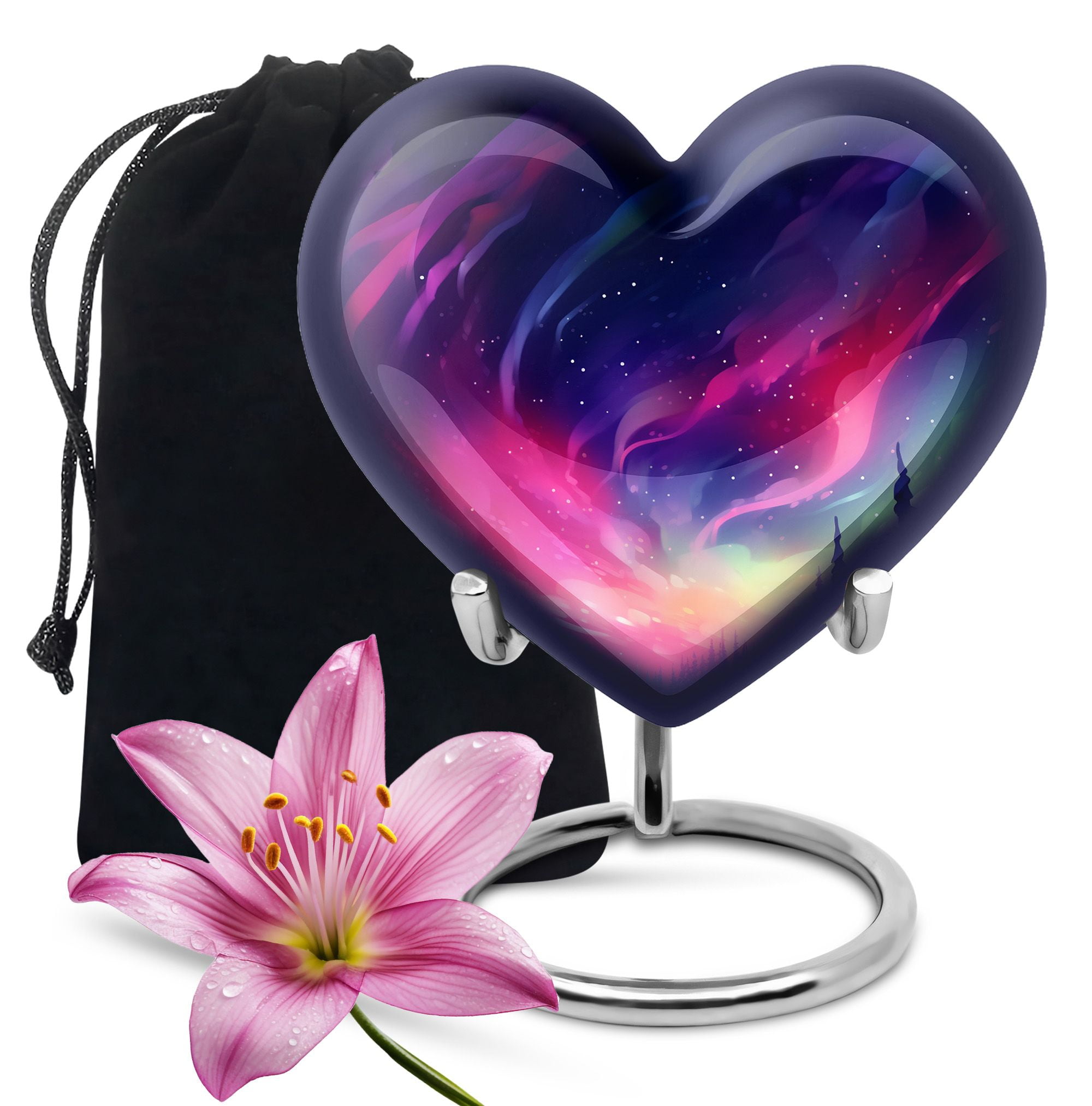 Aurora Borealis Urn For Human Ashes - Cremation Urn Human Ashes - Burial Urns For Cremated Remains - Large Urns For Human Ashes Adult Female - Cremation Urns For Burial In Ground (Size -8inch)