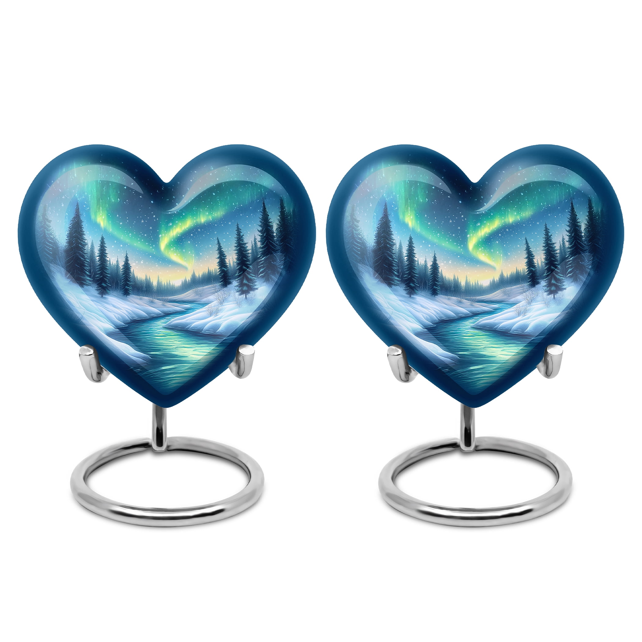 Aurora Borealis Urn, Urn for Ashes for Women, Small Urn for Ashes Keepsake, Cremation Urns for Human Ashes, Mini Urns for Human Ashes, Urns for Ashes for Women (Size - 3inch, 2 Pcs)