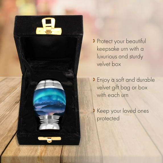 Aurora Borealis Urns for Cremation Ashes Large Urn XL or Small Keepsake Urns for Human Ashes & Urns for Human Ashes for Home or Burial Small Urns for Human Ashes