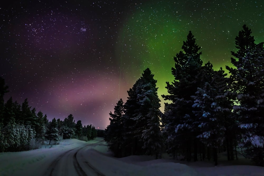 Aurora Borealis or Northern Lights Lapland Sweden Canvas Art - Panoramic Images (27 x 9)