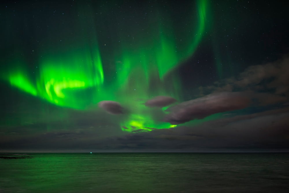Aurora Borealis or Northern Lights Reykjavik Iceland Canvas Art - Panoramic Images (27 x 9)