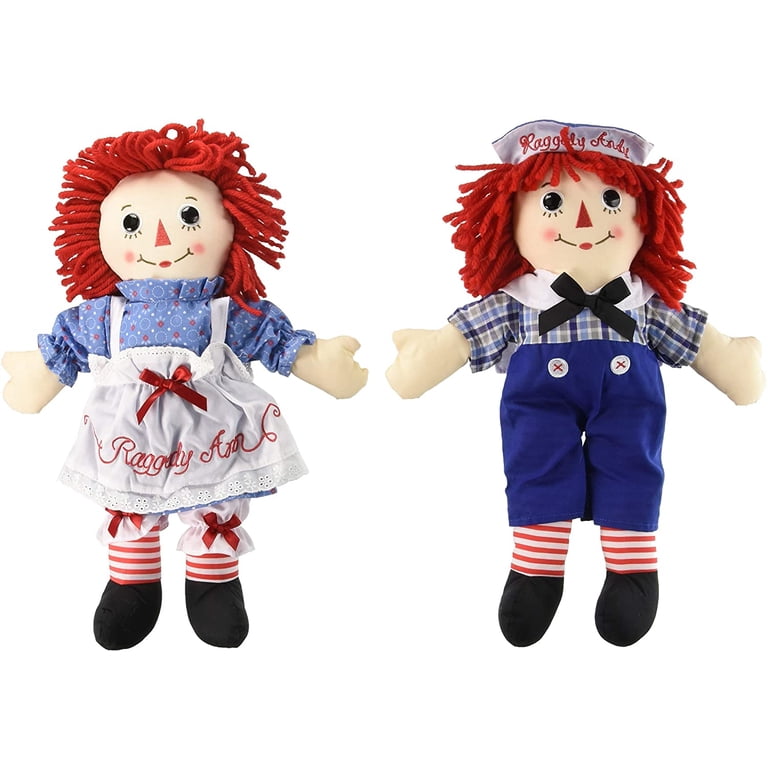 Aurora - Bundle of 2 Large 16'' Soft Classic Raggedy Ann and Andy