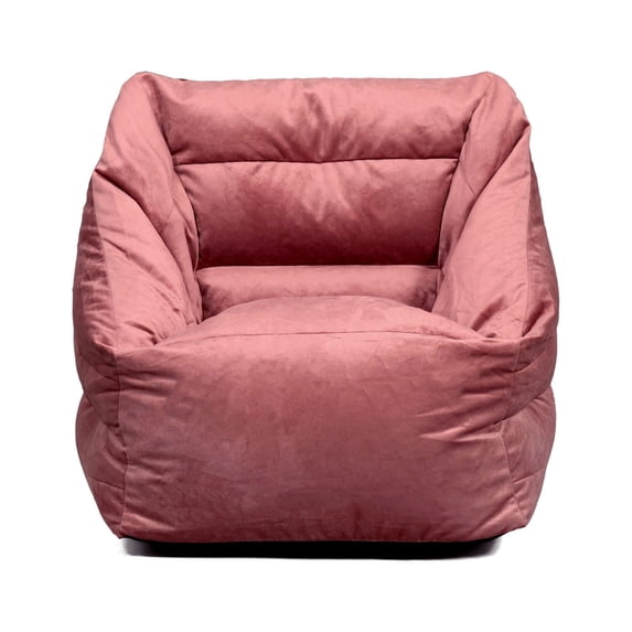 Big Joe Aurora Bean Bag Chair, Toasted Mauve Velvet, Soft Polyester, 2.2 feet