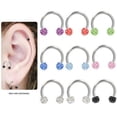 thumbnail image 1 of Aurora Circular Barbell 16g 5/16" Horseshoe Tragus Cartilage Horseshoe Earring, 1 of 1