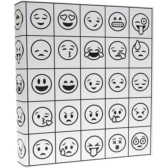 Aurora Coloring 3-Ring Binder, 1-Inch, 11" x 8.5", Emoji Design Pack of 5 Binders
