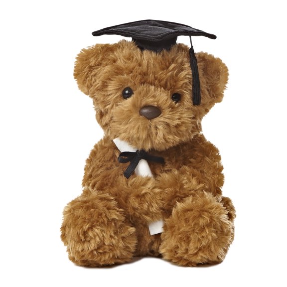 Aurora Commemorative Graduation Wagner Bear Stuffed Animal - Soft Keepsake for Graduates - A Gift of Affection to Express Congratulations - Black Cap 7 Inches