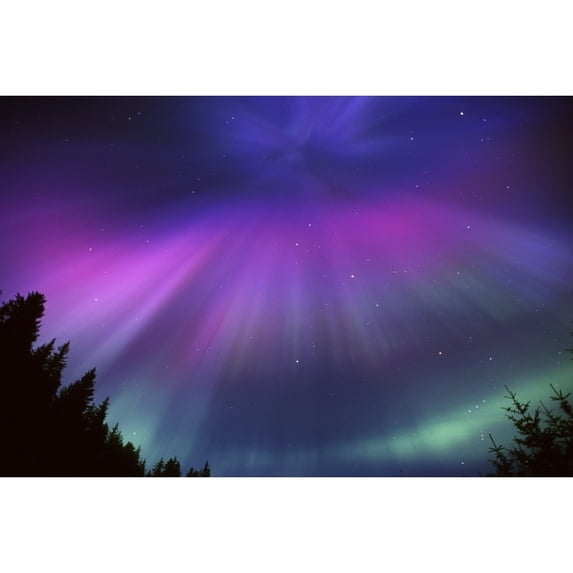 Aurora Corona Over Crow Creek Girdwood During Winter In Southcentral Alaska Poster Print