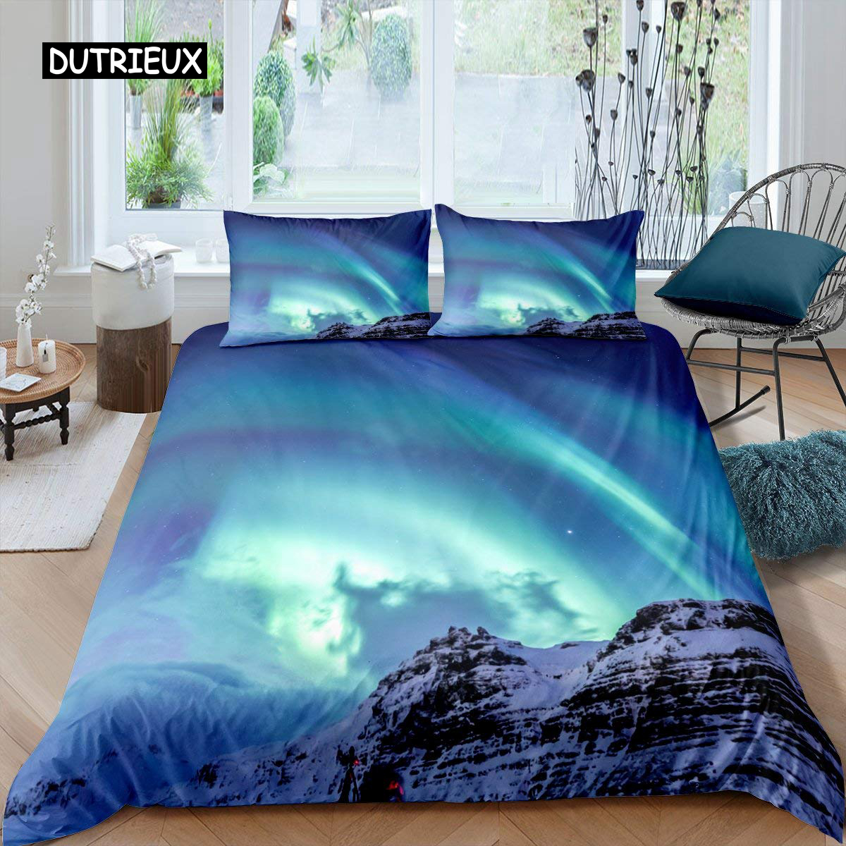 Aurora Duvet Cover Set Galaxy Bedding Set Purple Starry Sky Quilt Cover ...