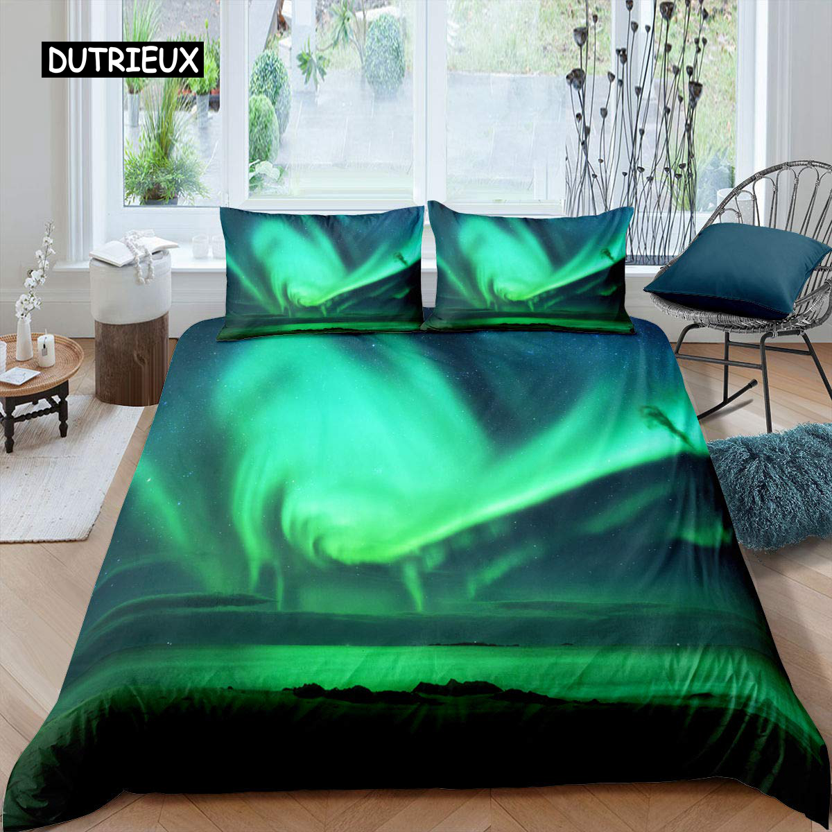 Aurora Duvet Cover Set Galaxy Bedding Set Purple Starry Sky Quilt Cover ...