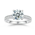 thumbnail image 1 of Aurora&Fiori 5CT Moissanite Engagement Rings for Women,D color VVS1 Round Promise Wedding Ring 18K White Gold Plated S925 Sterling Silver, 1 of 10