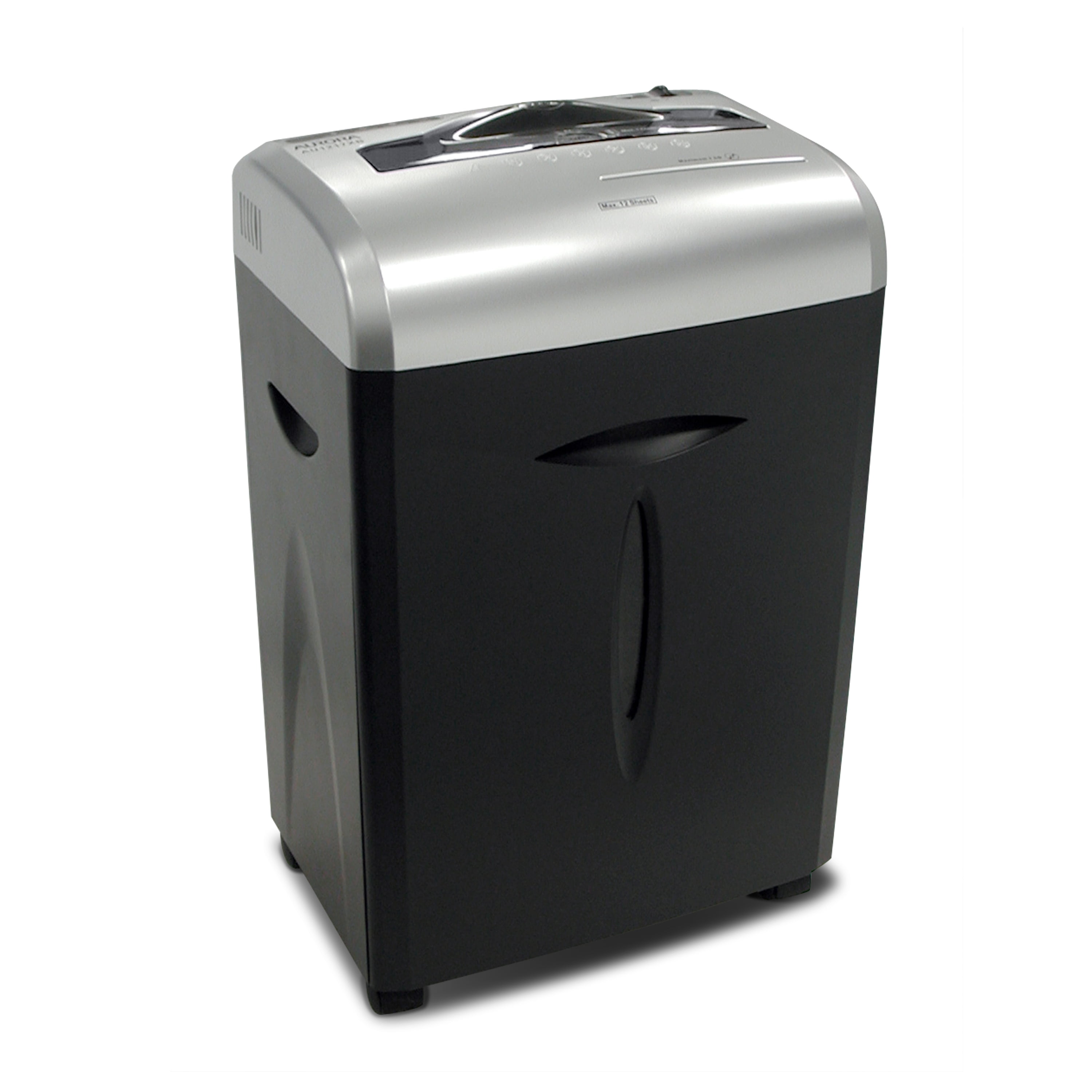 Aurora 12-Sheet Cross-Cut ShredSafe Paper/CD/Credit-Card Shredder with Pull-Out Wastebasket