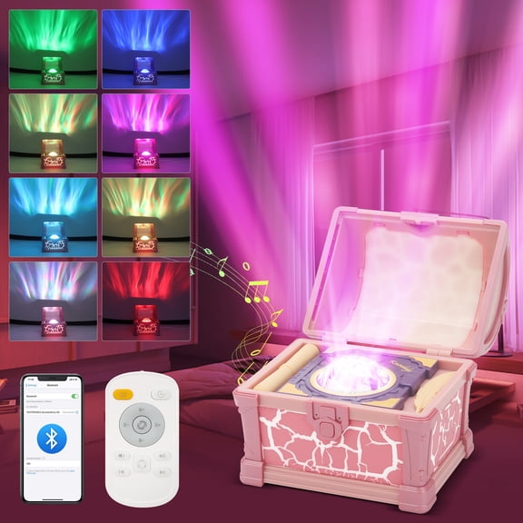 Aurora & Galaxy Stargate Projection Lamp with Plasma Sphere – 8 Color Modes, Adjustable Speed & Brightness, White Noise, Dual Timers, Independent Lights