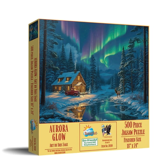SUNSOUT INC - Aurora Glow - 500 piece Jigsaw Puzzle for Adults by Artist: Iris Sage - Finished Size 18" x 24" - MPN# 28110