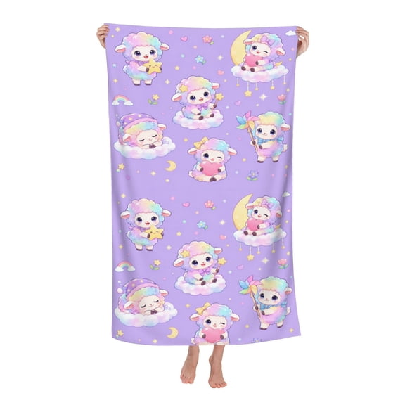 Aurora Gradient Dream Cloud Sheep Soft Bath Towels Absorbent Bathroom Towel for Beach Hotel Gym Spa Shower